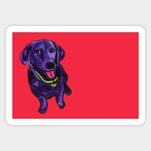 Black Lab over Red Sticker by AmandaAAnthony